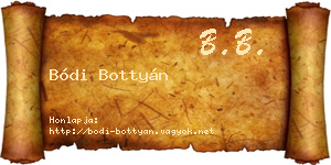 Bódi Bottyán névjegykártya